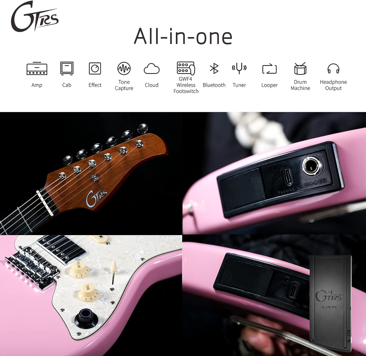 Mooer GTRS S800 Intelligent Electric Guitar w/bag - Pink