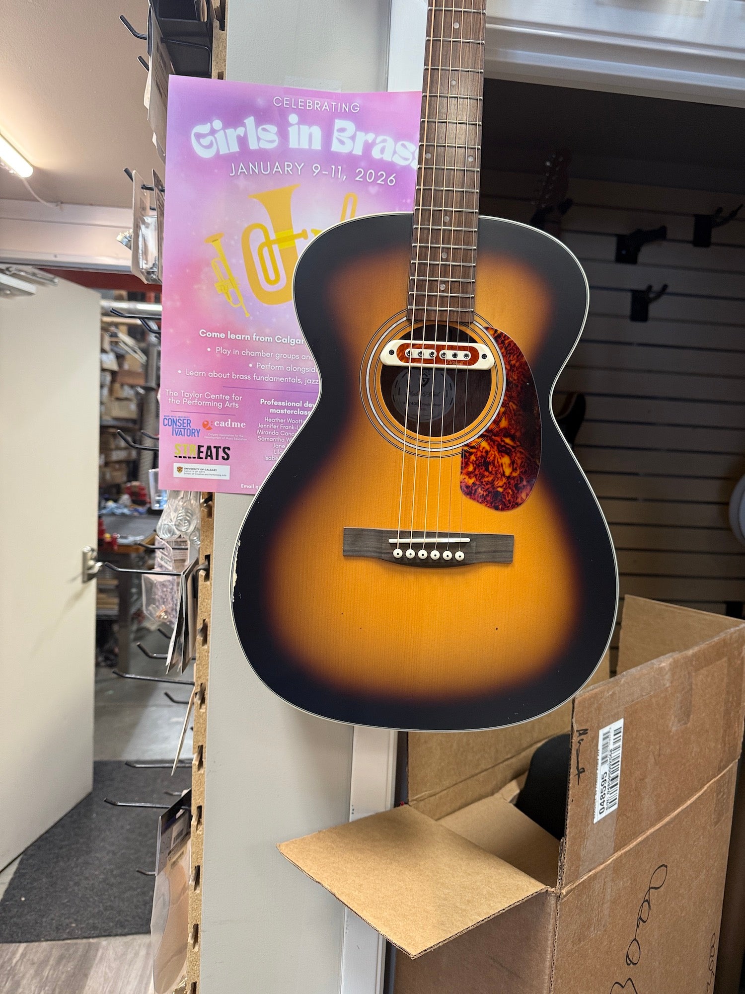 Guild M-240E Troubadour Acoustic Elec Guitar - Vintage Sunburst *SD