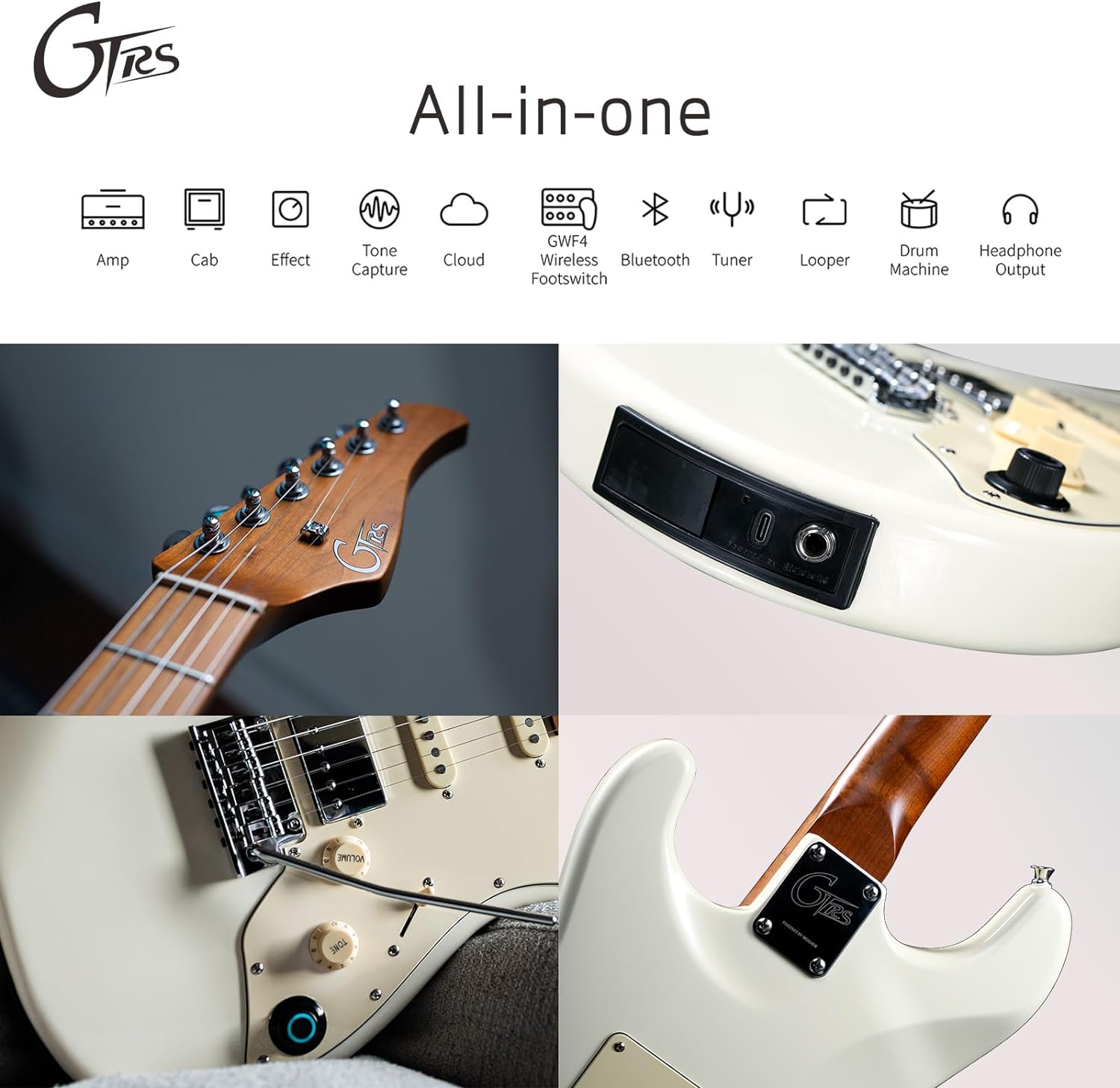 Mooer GTRS S801 Intelligent Electric Guitar w/bag - White