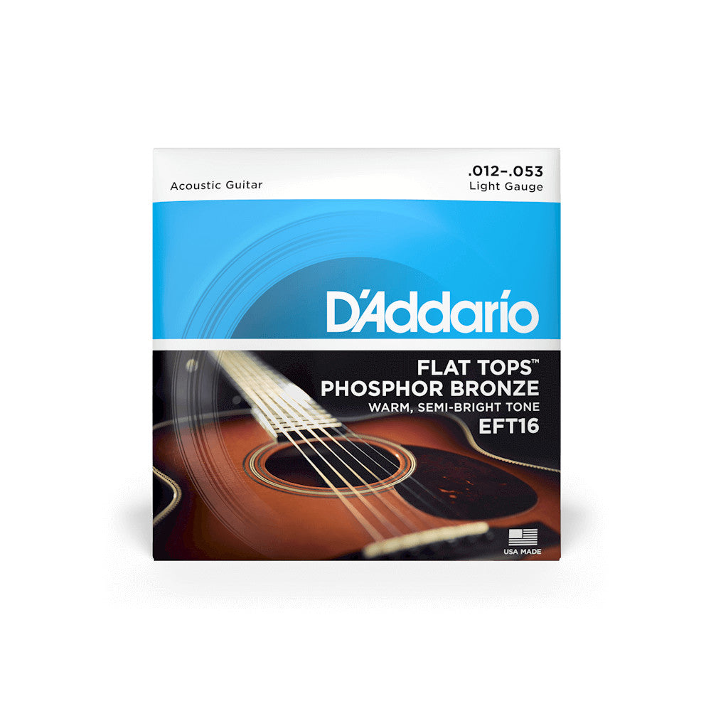 D'Addario EFT16 Phosphor Bronze Flat Top Light 12-53
