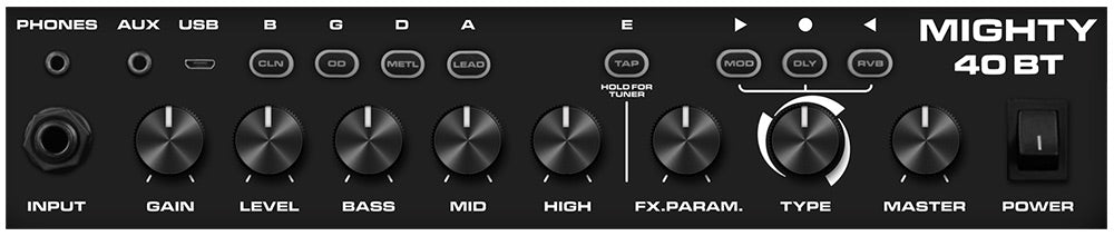 NUX MIGHTY-40BT 40-watt 10" Bluetooth Electric Guitar Amplifier