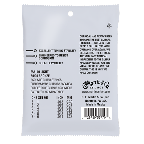 Martin MA140 Authentic 80/20 Bronze Light