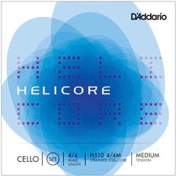D'Addario H510 4/4M Helicore Cello String Set - 4/4 Scale - Med
