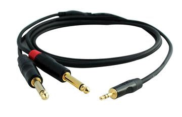 Digiflex HIN-1K-2P-10 10&#39; Pro Splitter Cable -Mini TRS to 2 x TS Plug