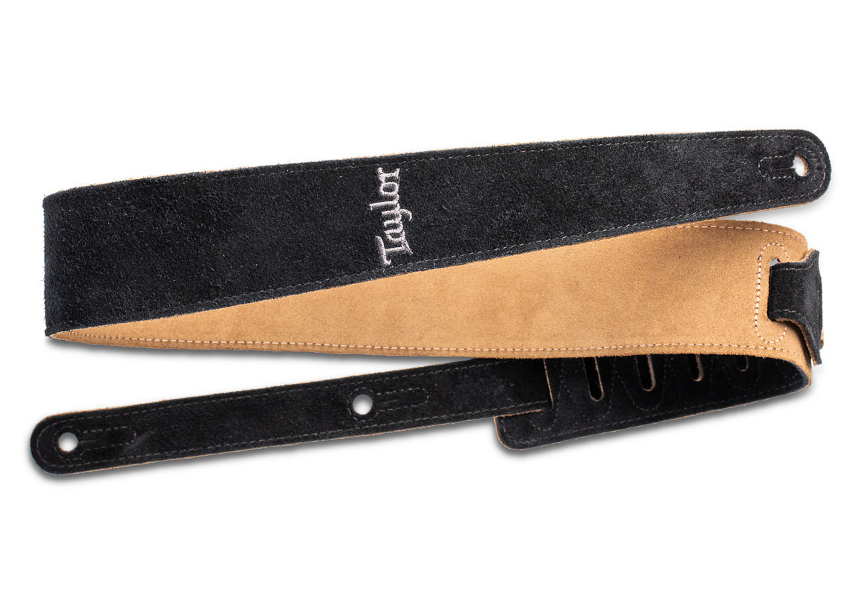 Taylor Guitar Strap Embroidered Suede 2.5" - Black