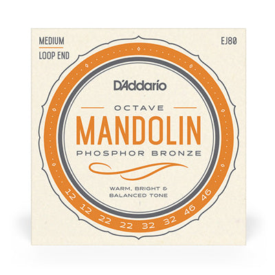 D'Addario EJ80 Octave Mandolin Strings Phosphor Bronze Medium 12-46