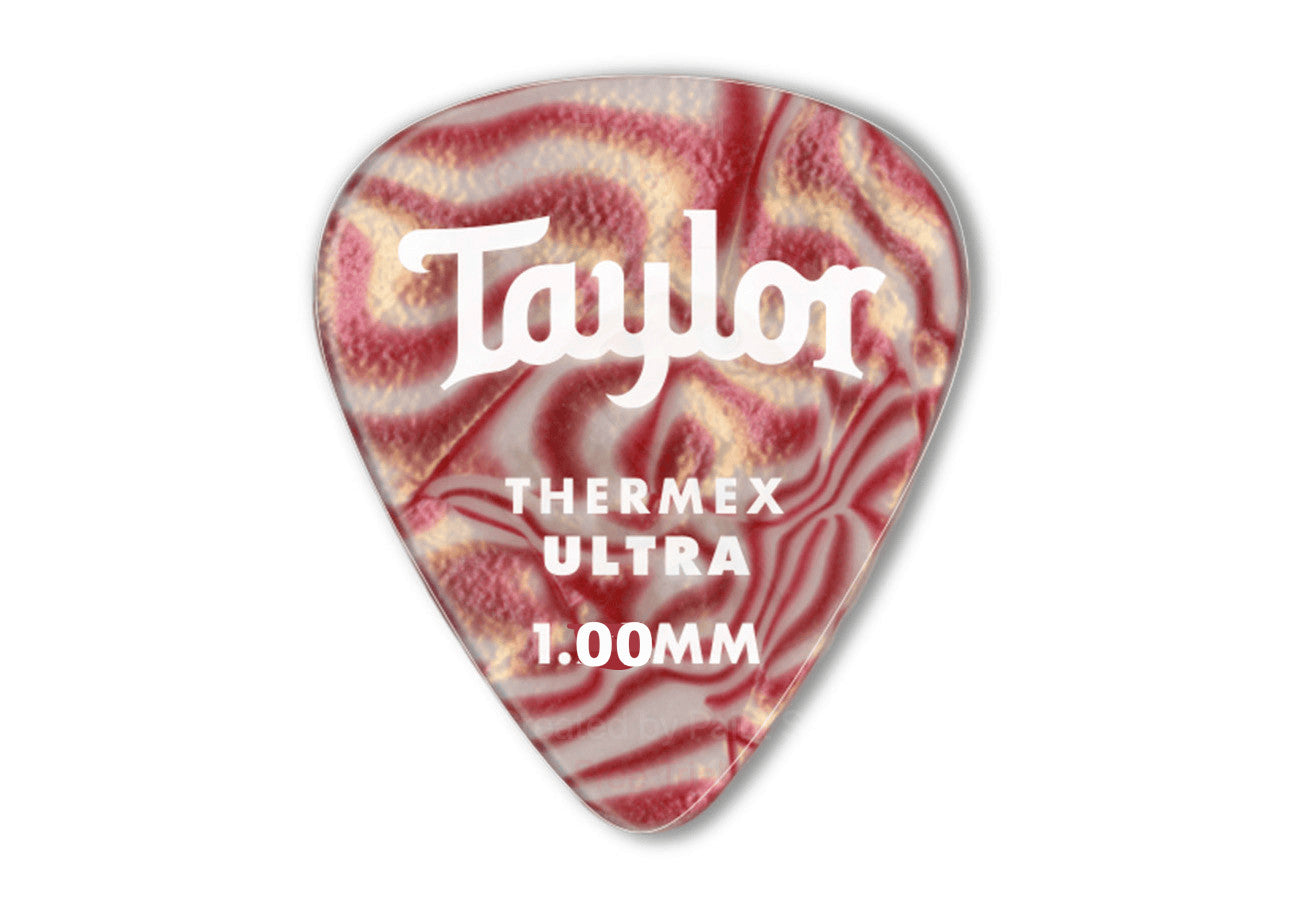 Taylor Prem 351 Thermex Ultra Picks Ruby Swirl 6-pc  1.0mm