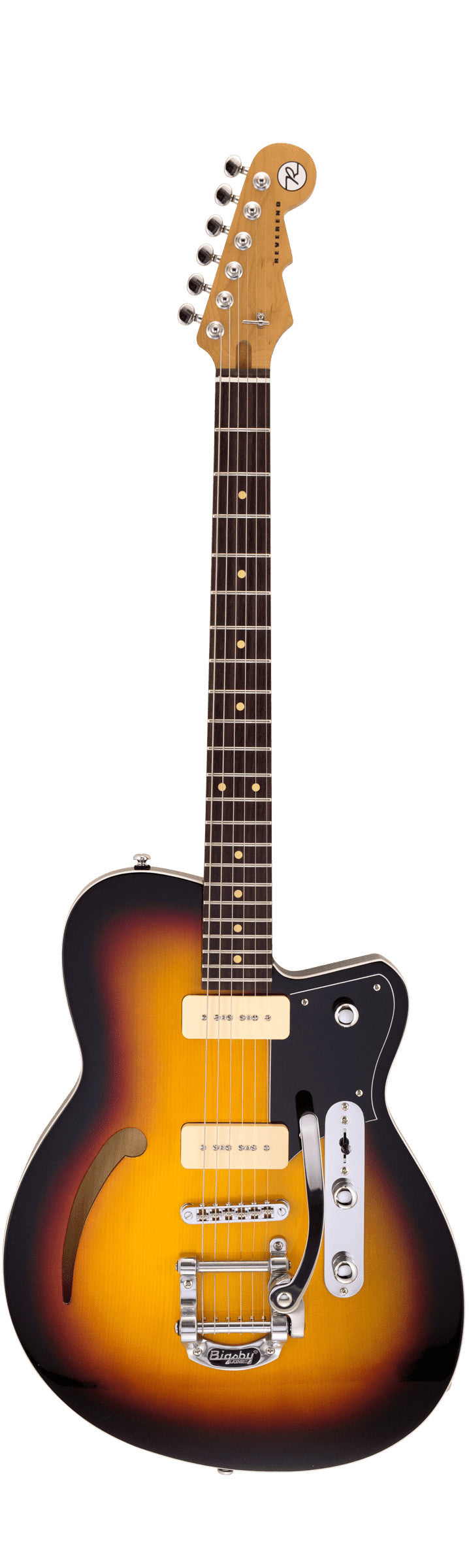 Reverend Club King 290 Semi Hollow Guitar - 3 Tone Burst