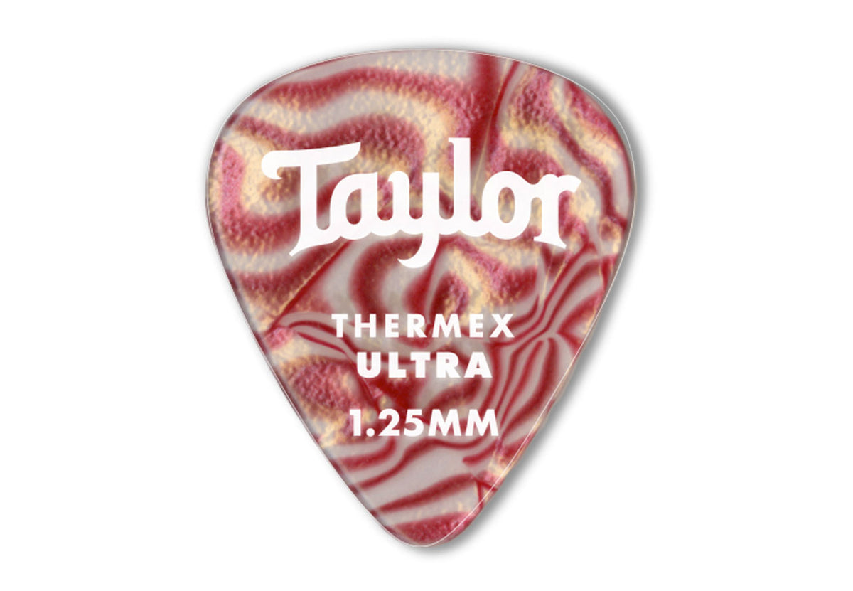 Taylor Prem 351 Thermex Ultra Picks Ruby Swirl 6-pc  1.25mm
