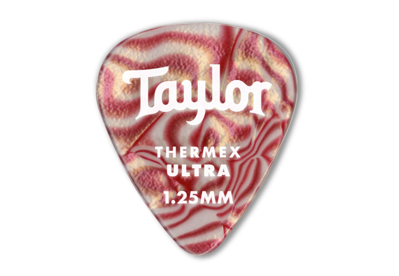 Taylor Prem 351 Thermex Ultra Picks Ruby Swirl 6-pc  1.25mm