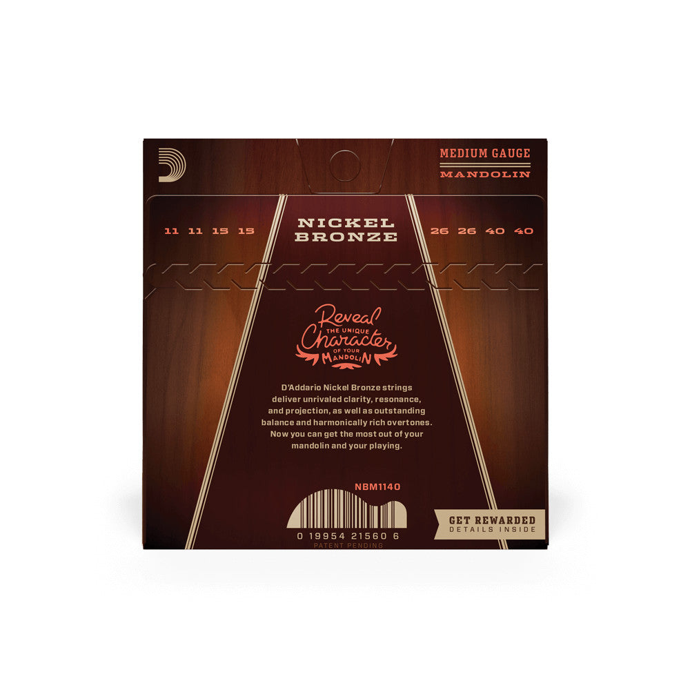 D'Addario NBM1140 Mandolin Strings Nickel Bronze Light 11-40