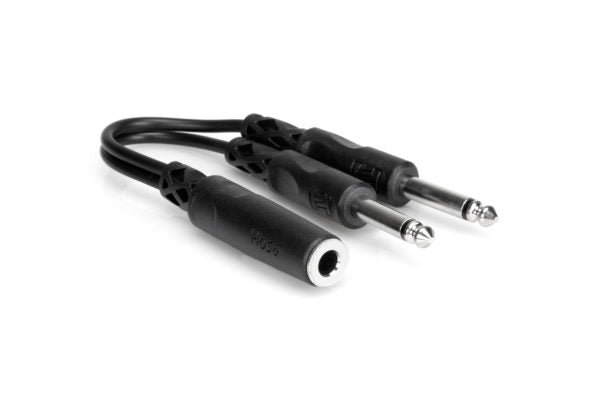 HOSA YPP-106 Y Cable - 1/4 in TSF to Dual 1/4 in TS