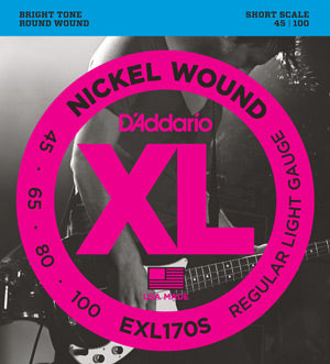 D'Addario EXL170S Nickel Wound Bass Light 45-100 Short Scale