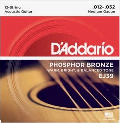 D&#39;Addario EJ39 Phos Brz 12-String Med 12-52