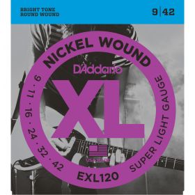 D'Addario EXL120 Nickel Wound Regular Light 9-42