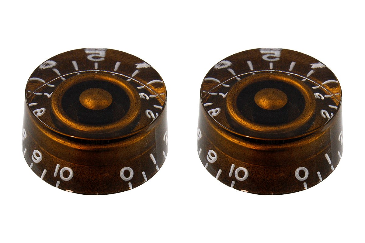 Set of 2 Vintage-style Speed Knobs Allparts PK-0130-036 - Chocolate