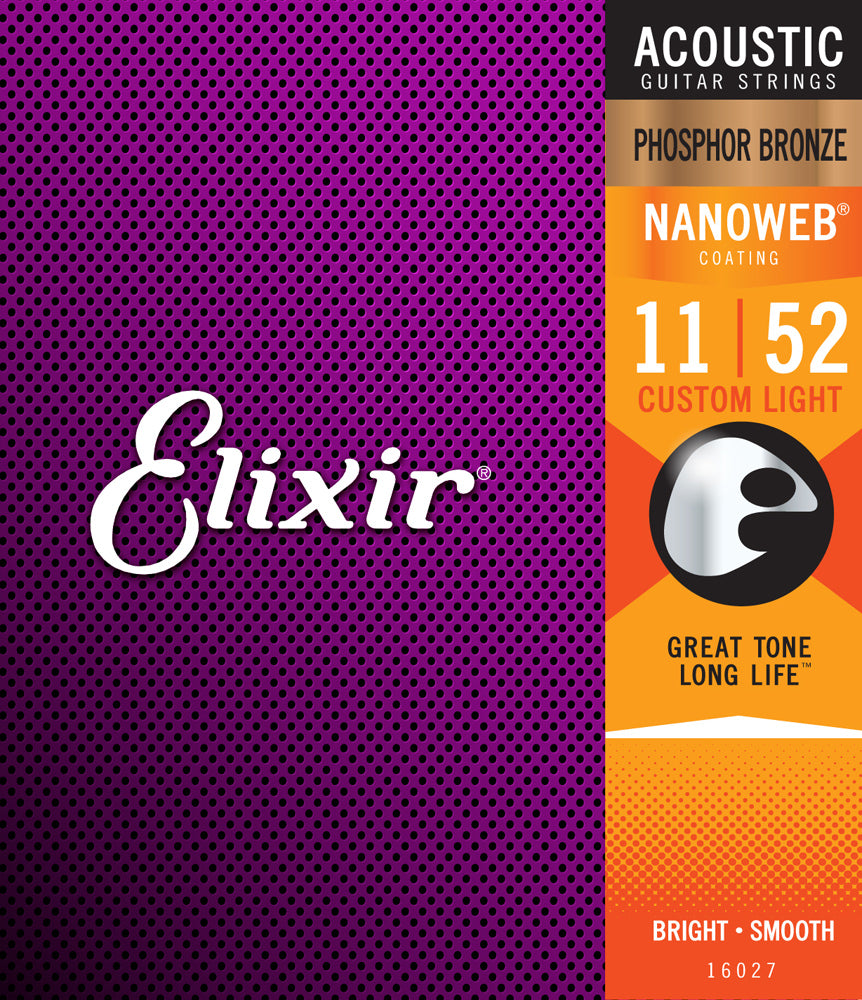 Elixir 16027 Strings Acoustic Phos Brz - Custom Light