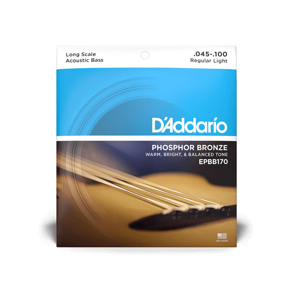 D'Addario EPBB170 Phos Brz Acoustic Bass - Long Scale - 45-100