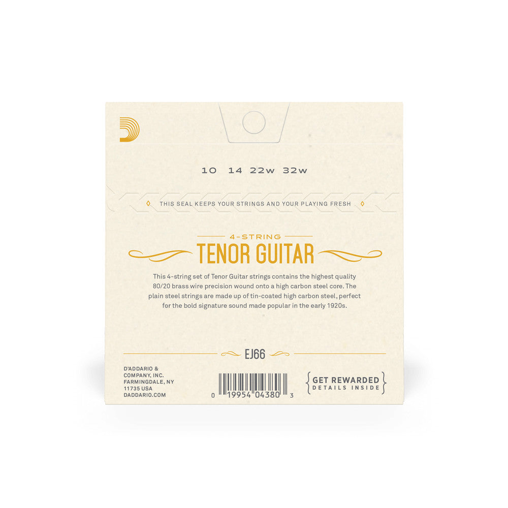 D'Addario EJ66 Phosphor Bronze Light Tenor Guitar 10-32