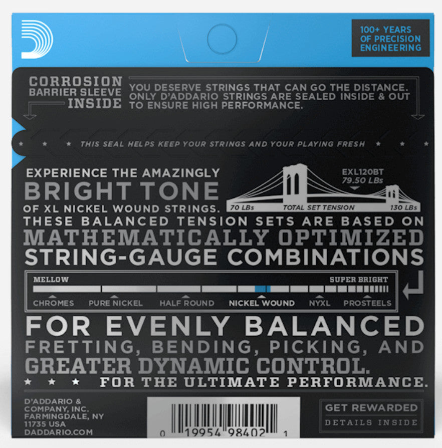 D'Addario EXL120BT Nickel Wound Balanced Tension Light 9-42