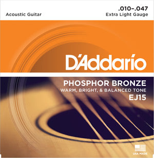 D&#39;Addario EJ15 Phosphor Bronze Extra Light 10-47