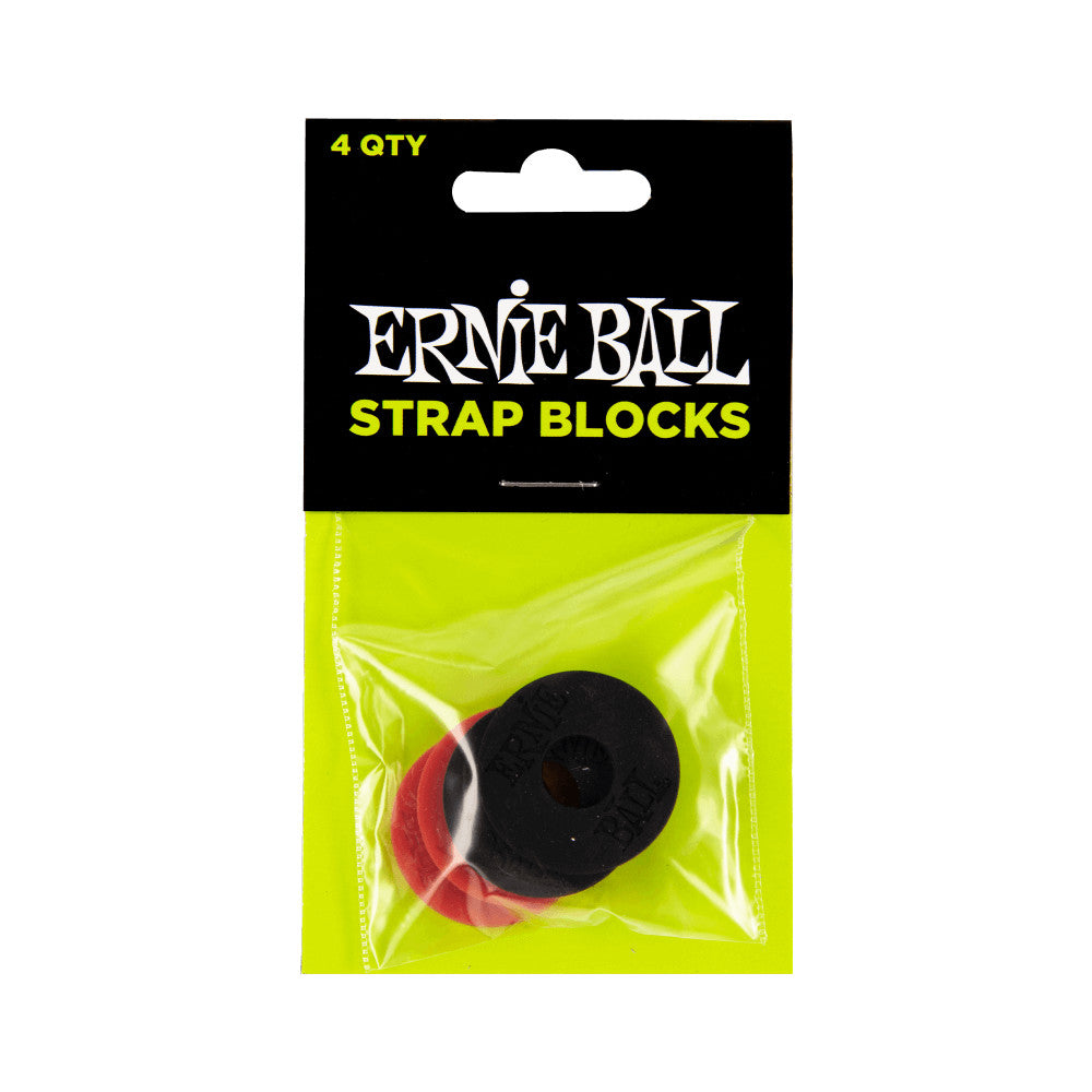 Ernie Ball 4603EB Strap Blocks 4 Pack Red/Black