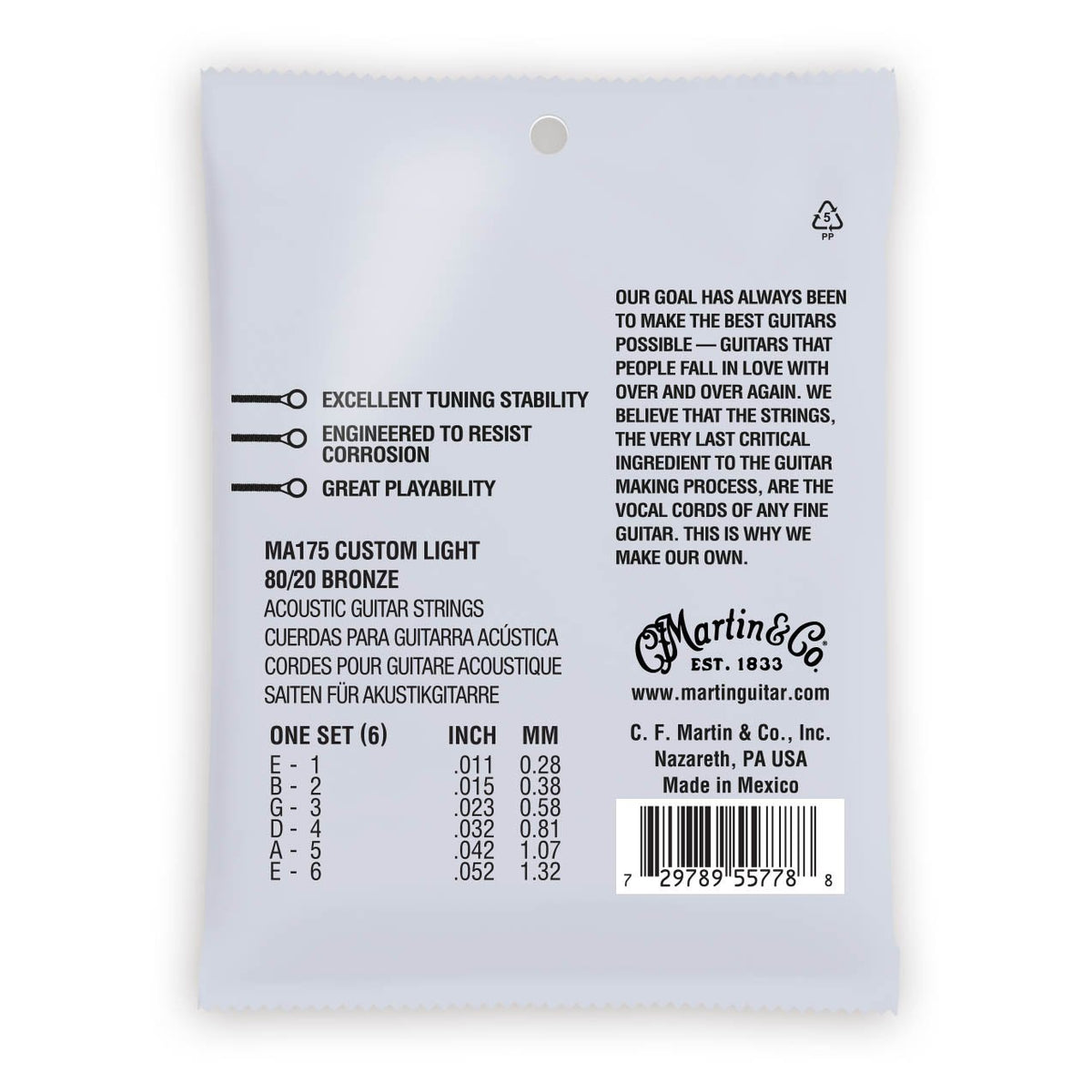 Martin MA175 Authentic 80/20 Bronze Custom Light