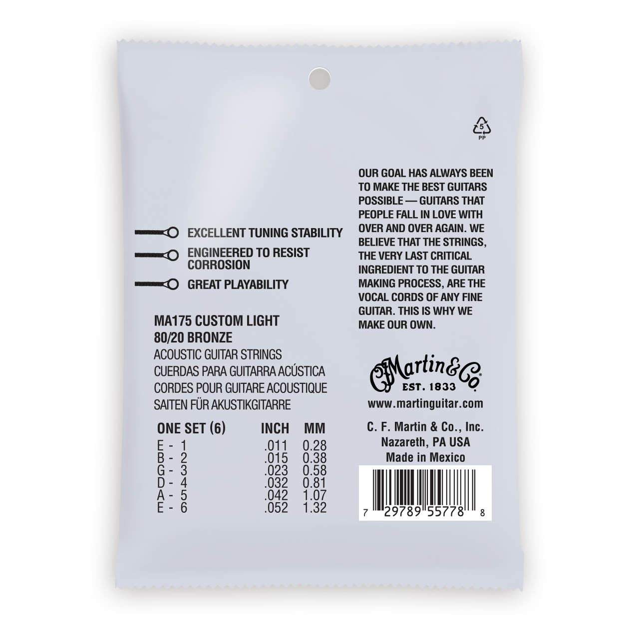 Martin MA175 Authentic 80/20 Bronze Custom Light