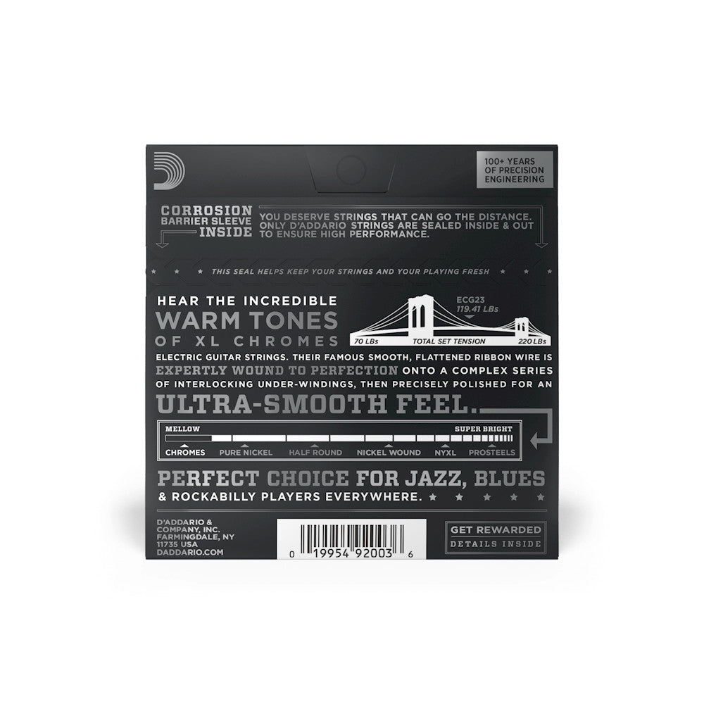D'Addario ECG23 Chromes Flat Wound - Extra Light - 10/48