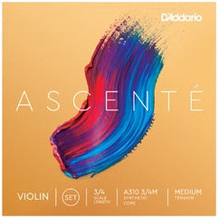D&#39;Addario Ascente Violin String Set - 3/4 Scale - Med