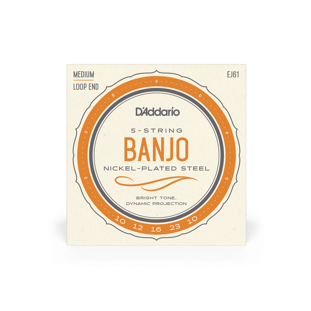 D'Addario EJ61 5-String Banjo Nickel Medium 10-23
