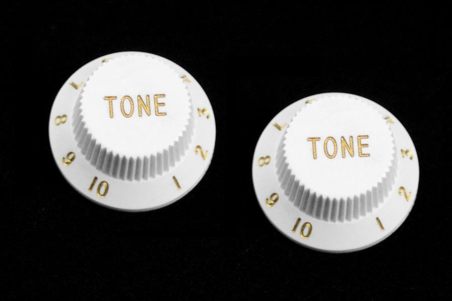 PK-0153 Set of 2 Plastic Tone Knobs for Stratocaster® - White