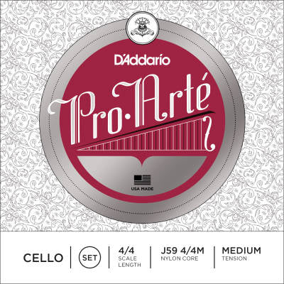 D&#39;Addario J59 4/4M Pro-Arte Cello String Set - 4/4 Scale - Med