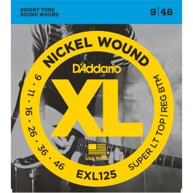 D'Addario EXL125 Nickel Wound Super Light Top/ Regular Bottom 9-46