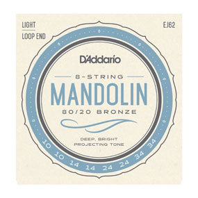 D'Addario EJ62 80/20 Bronze Mandolin Strings - Light 10-34