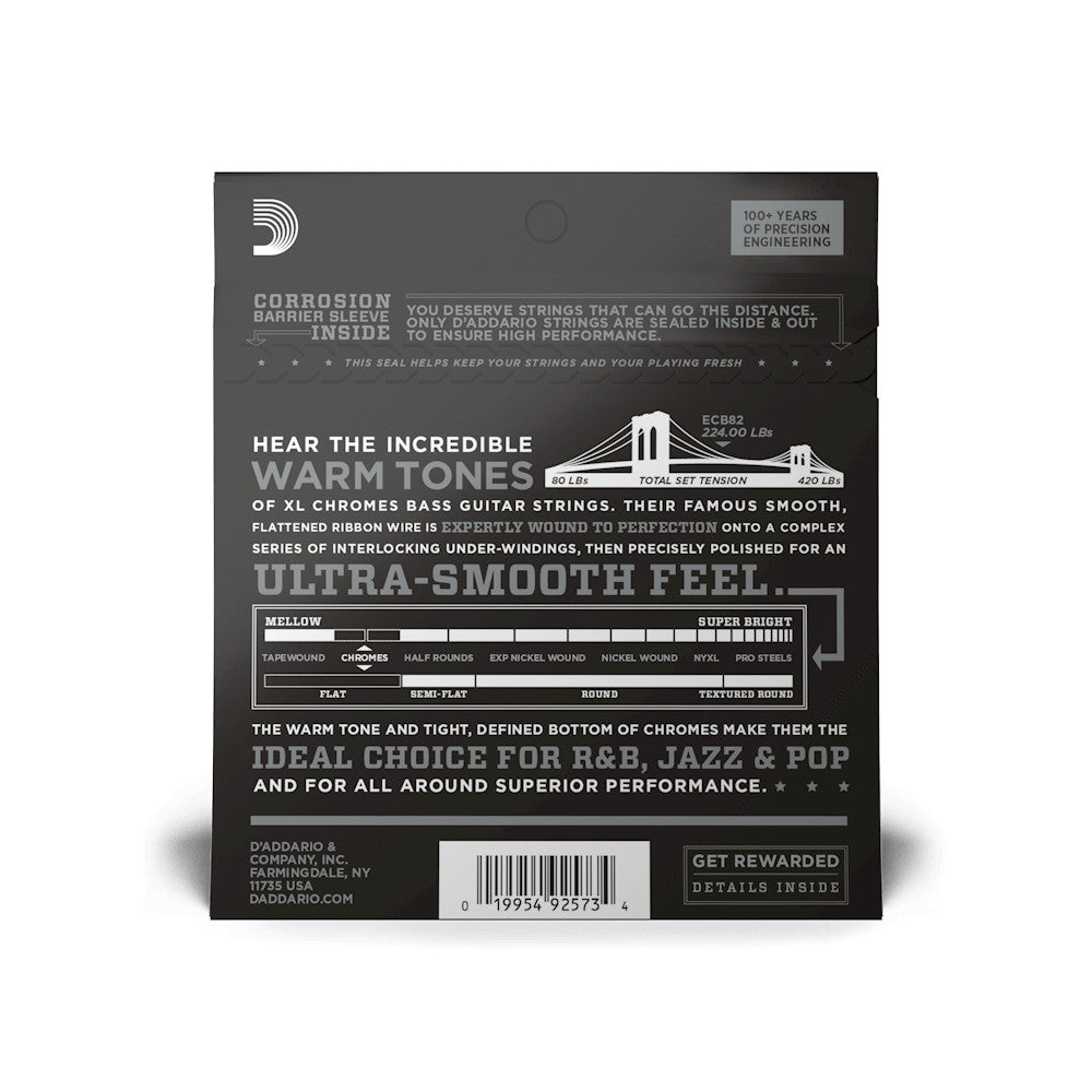 D'Addario ECB82 Chromes Bass - Light - 50-105 Scale