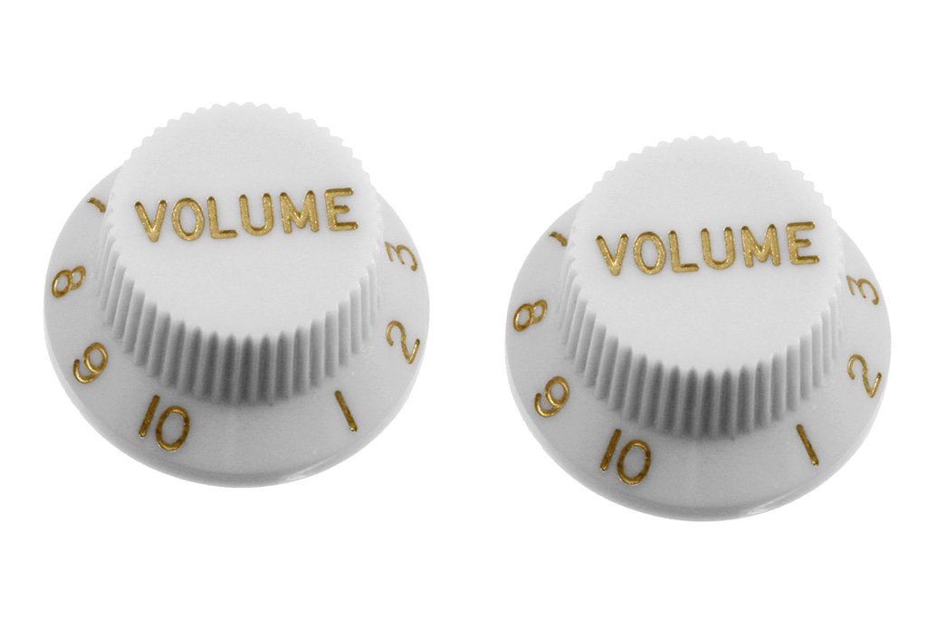 PK-0154 Set of 2 Plastic Volume Knobs for Stratocaster® - White