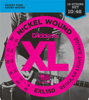 D'Addario EXL150 Nickel Wound Regular Light 10-46 12 String