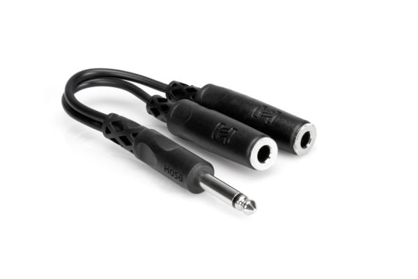 HOSA YPP-111 Y Cable - 1/4 in TS to Dual 1/4 in TSF