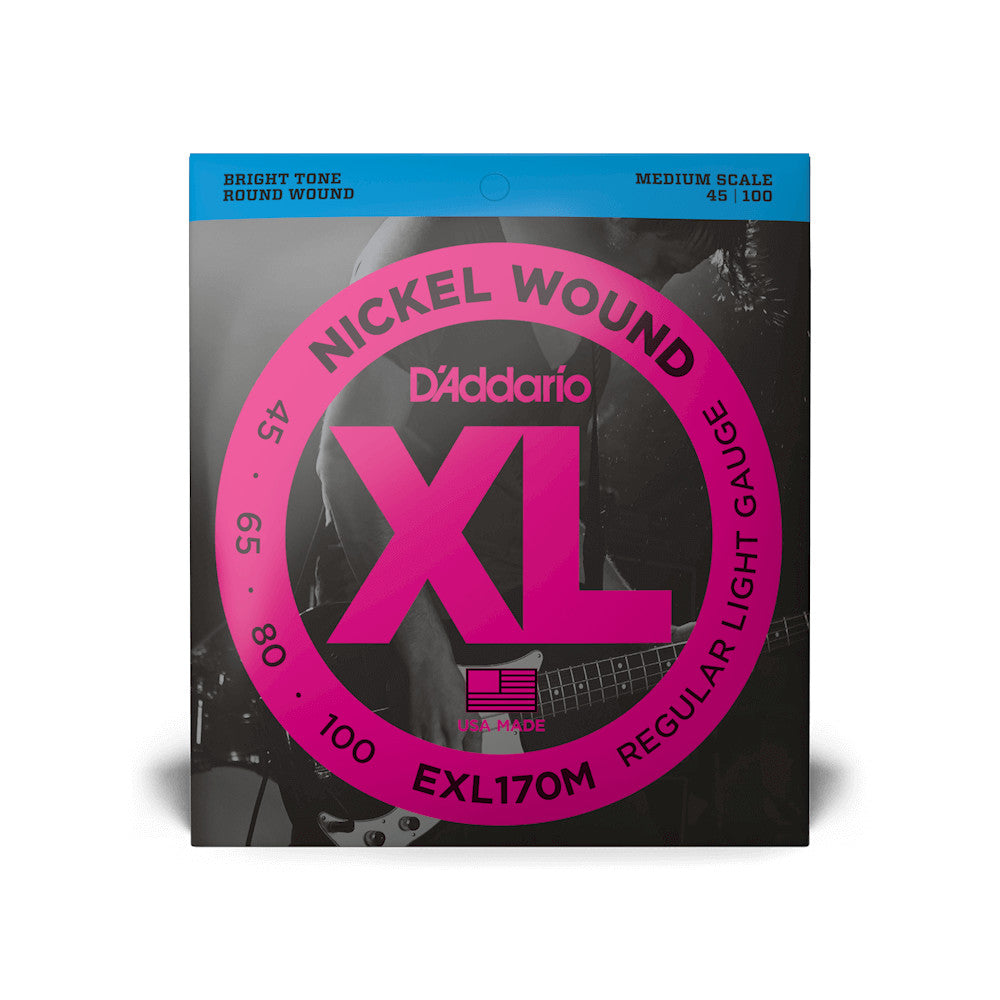 D'Addario EXL170M N W 4-String Bass - Light - 45-130 - Medium Scale