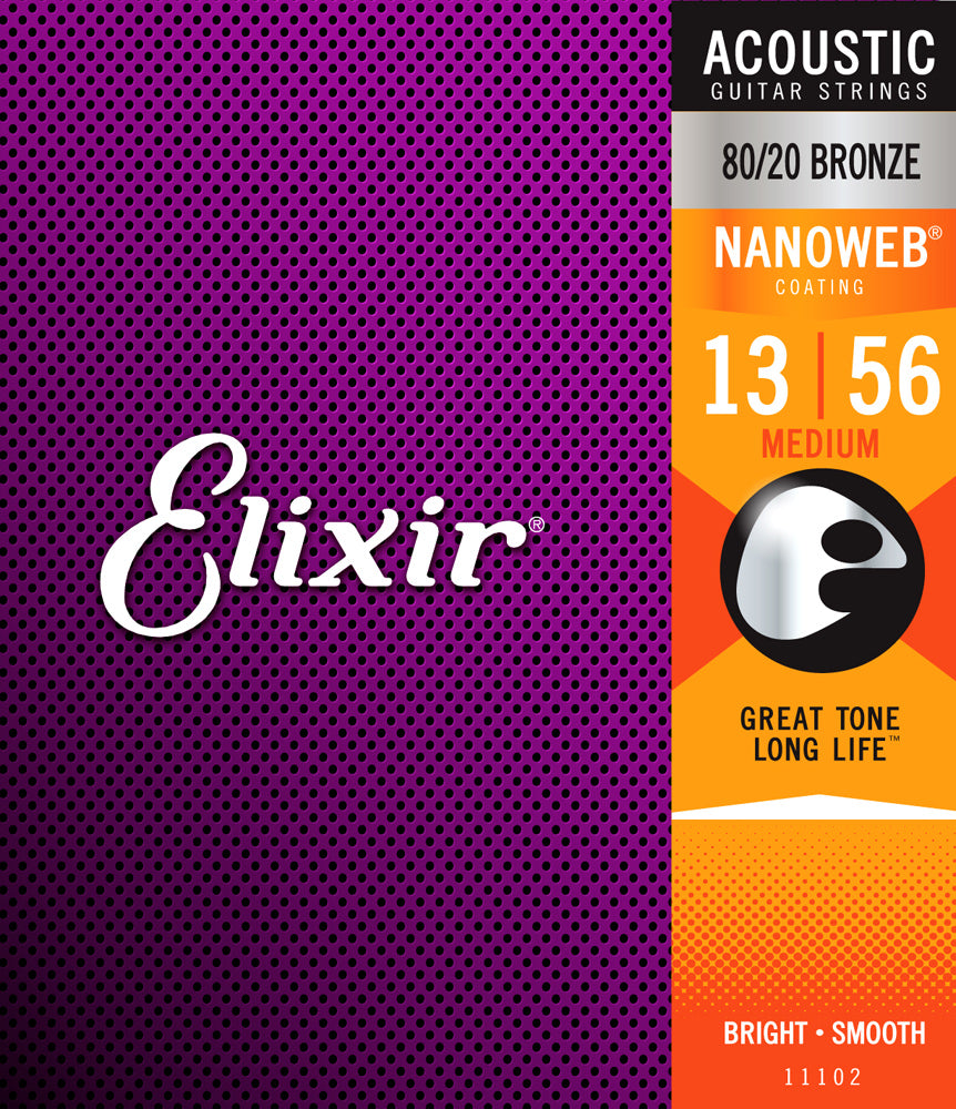 Elixir 11102 Acoustic 80/20 Bronze Strings - Med