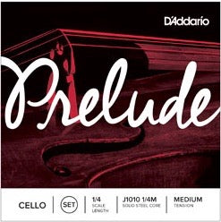 D'Addario J1010 1/4M Prelude Cello String Set - 1/4 Scale - Med