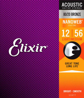 Elixir 11077 Acoustic 80/20 Bronze Strings - Light/Med