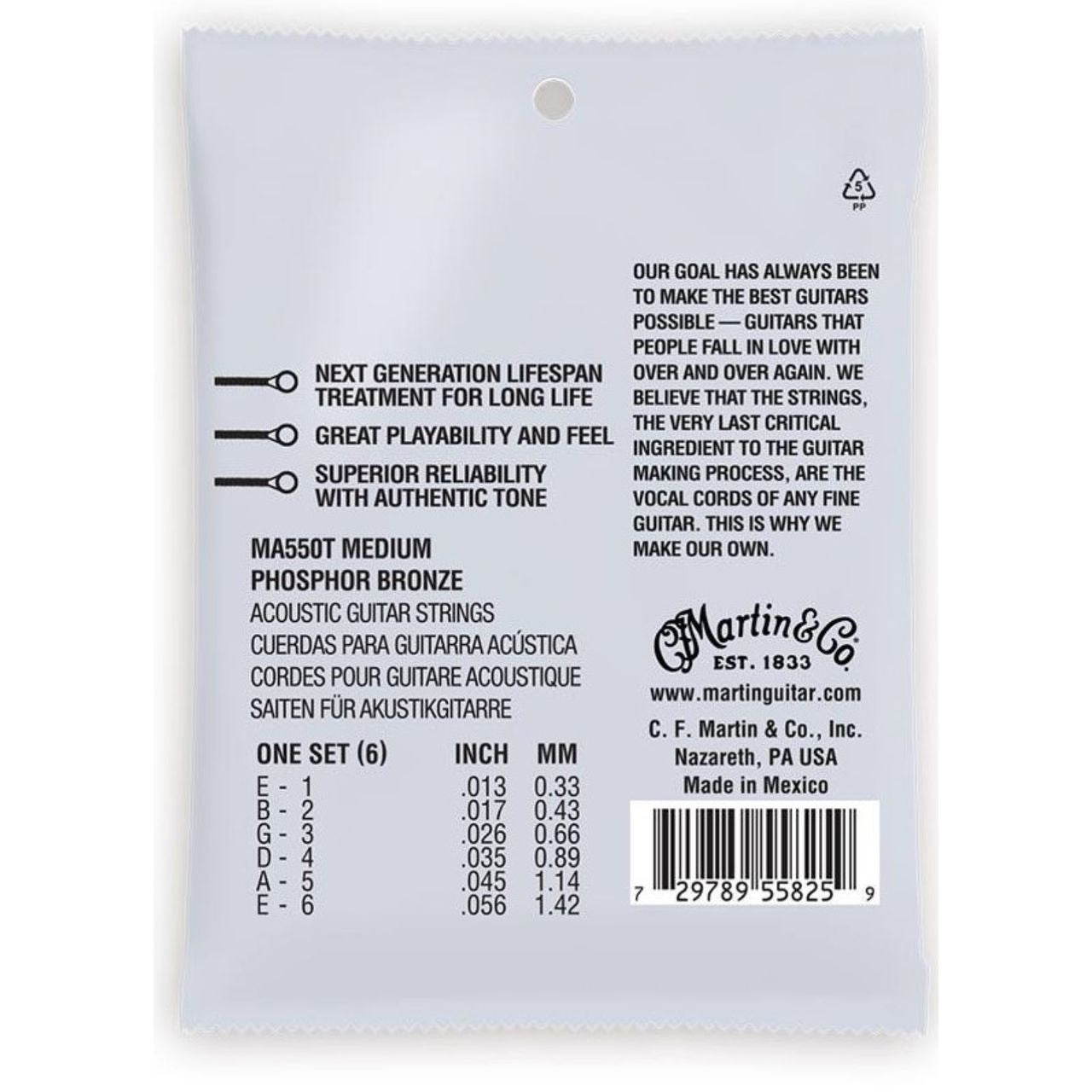 Martin MA550T Authentic Phosphor Bronze Medium Treated