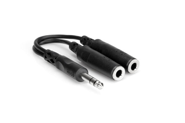 HOSA YPP-118 Y Cable - 1/4 in TRS to Dual 1/4 in TRSF