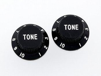 PK-0153 Set of 2 Plastic Tone Knobs for Stratocaster® - Black