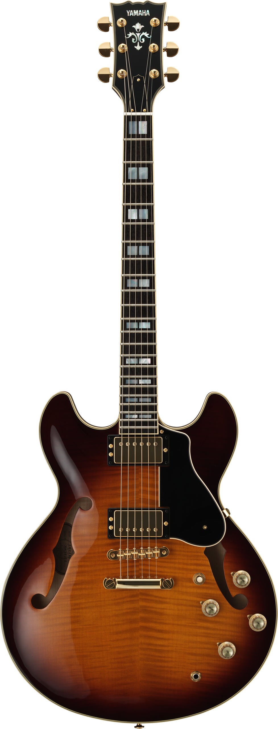 Yamaha SA2200 BS Hollow Body Guitar w/Case - Brown Sunburst - A
