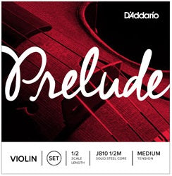 D'Addario J810 1/2M Prelude Violin String Set - 1/2 Scale - Med